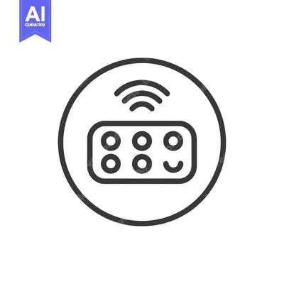 Aset desain premium: Smart Home Hub Icon: Wireless Control Panel in Circular Frame, Minimal