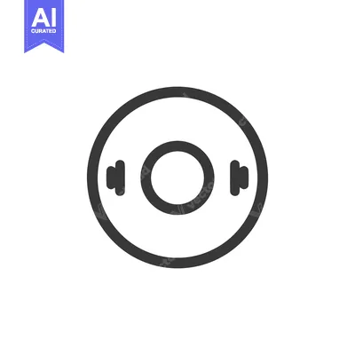 Aset desain premium: Minimalist Weight Plate Icon: Bold Outline, Clean Design, Fitness Symb
