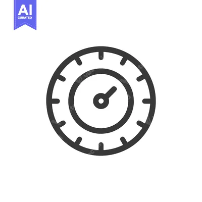 Aset premium populer: Minimalist Speedometer Icon: Bold Outline, Precise Measurement, Modern