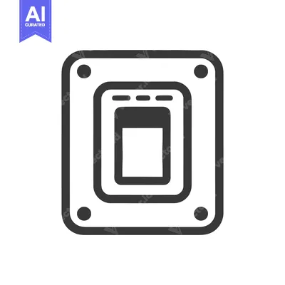 Abstract Stadium Icon: Minimalist Design with Rounded Corners and Geom