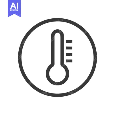 Minimalist Thermometer Icon: Circular Design for Temperature Measureme