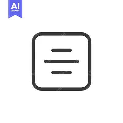 Menu Icon: Three Horizontal Lines in Rounded Square Frame