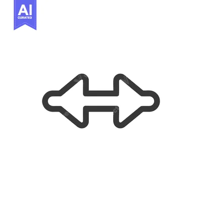 Premium design asset: Symmetrical Double Arrow Icon, Directional Symbol on White Background