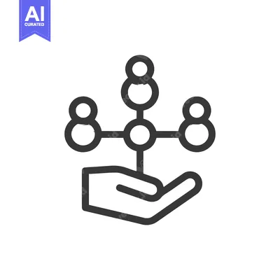 Hand Holding Network: Minimalist Icon of Connection and Support