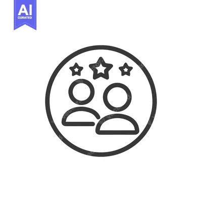 Teamwork Achievement Icon: Two People with Star Ratings in Circle