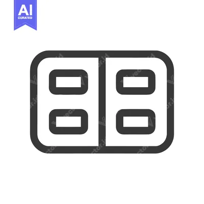 Pill Pack Icon: Simple, Bold Line Art for Medical Design