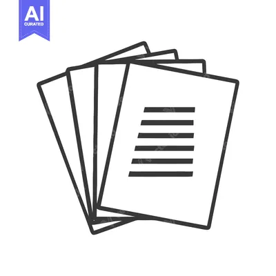 Premium design asset: Stacked Documents Icon: Minimalist Black and White Design for Business