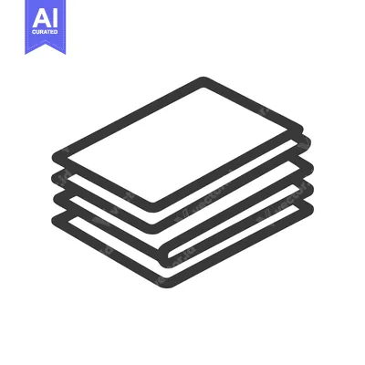 Aset premium populer: Stacked Papers Icon: Simple, Minimalist Design with Rounded Corners
