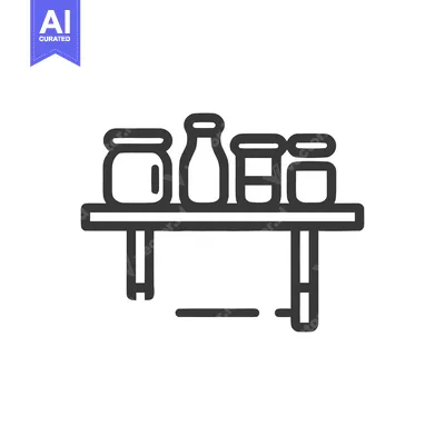 Aset premium populer: Minimalist Line Art: Jars and Bottles on a Shelf Icon