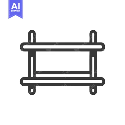 Minimalist Shelving Unit Icon: Clean Lines, Modern Design, Storage Sol