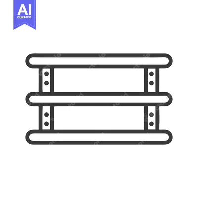 Popular premium asset: Minimalist Two-Tiered Shelf Icon with Rounded Edges and Mounting Detai
