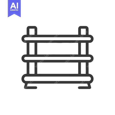 Premium design asset: Minimalist Fence Icon: Three Rails, Rounded Edges, Clean Design