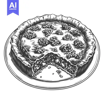 Aset premium populer: A delicious savory pie with crust and filling on a plate