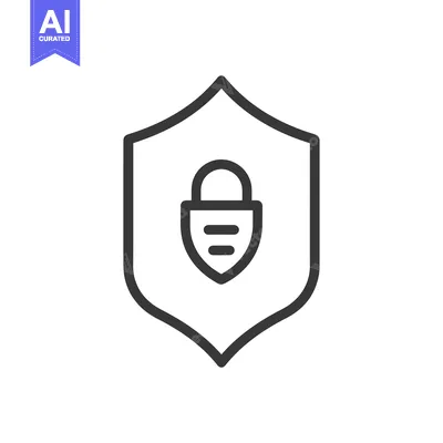 Premium design asset: Shield Icon with a Lock Inside