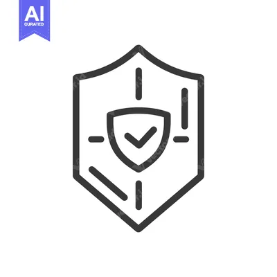 Aset desain premium: Shield Icon with Checkmark Inside, Indicating Protection and Security