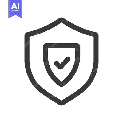 Shield Icon with Checkmark Inside, Representing Security and Approval