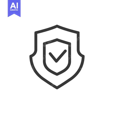 Shield Icon with Checkmark Inside, Representing Security and Protectio