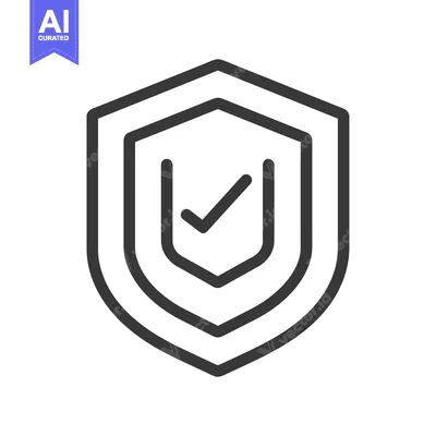 Shield Icon with Checkmark, Security and Protection Symbol