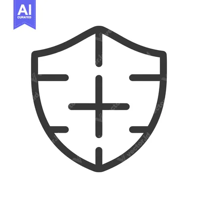 Premium design asset: Shield Icon with Crosshair Inside