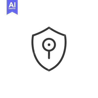 Aset desain premium: Shield Icon with Keyhole and Dot in the Center