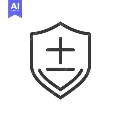 Premium design asset: Shield Icon with Plus and Minus Symbols Inside