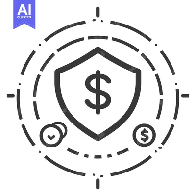 Premium design asset: Shield Protecting a Dollar Sign with Circle and Coins