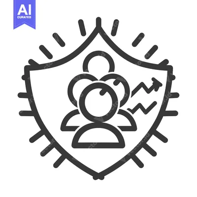 Aset desain premium: Shield Protecting People with Upward Trend Arrow