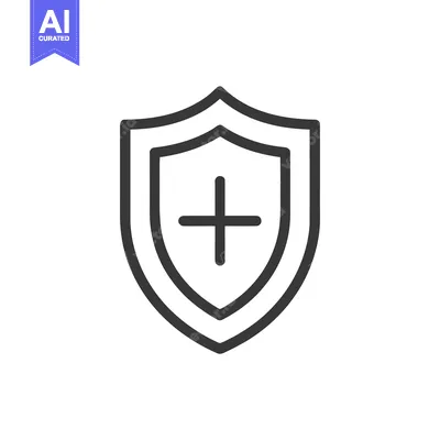 Shield with Plus Sign: Protection, Security, and Health Symbolism