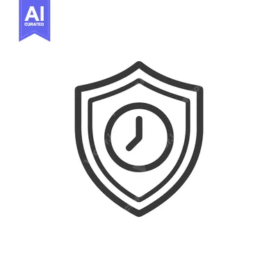 Secure Time: Shielded Clock Icon for Protection and Punctuality