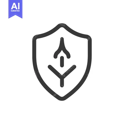 Aset desain premium: Shield with Abstract Symbol Inside