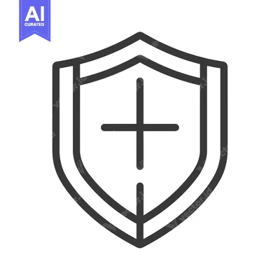 Popular premium asset: Shield with a Cross Inside Line Icon