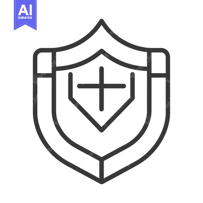 Shield with a cross inside, representing protection and faith