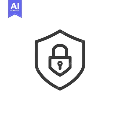 Aset desain premium: Shield with a Lock Icon Inside