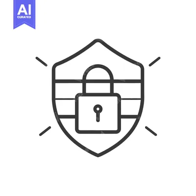 Popular premium asset: Shield with a Lock Inside and Rays Emitting Outward