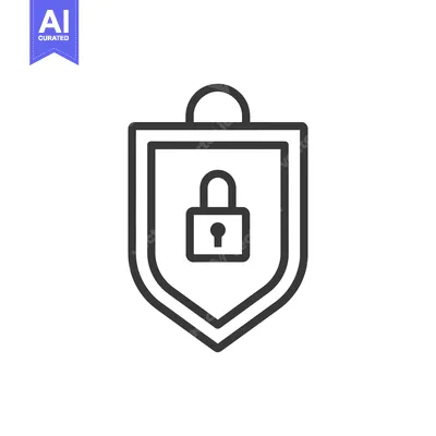 Premium design asset: Shield with a lock inside, symbolizing protection and security