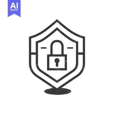 Premium design asset: Shield with a padlock inside, representing security and protection.
