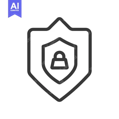 Aset desain premium: Shield with a padlock inside, symbolizing protection and security
