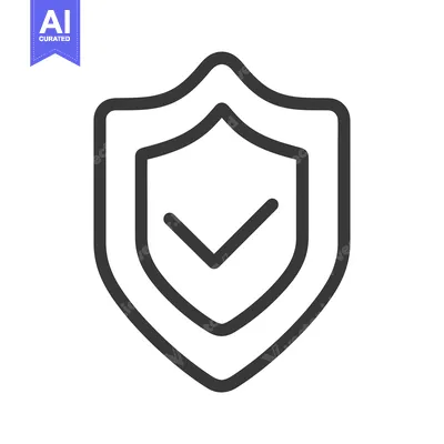 Shield with Checkmark Icon in Outline Style