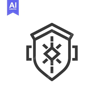 Aset premium populer: Shield with geometric pattern and two brackets