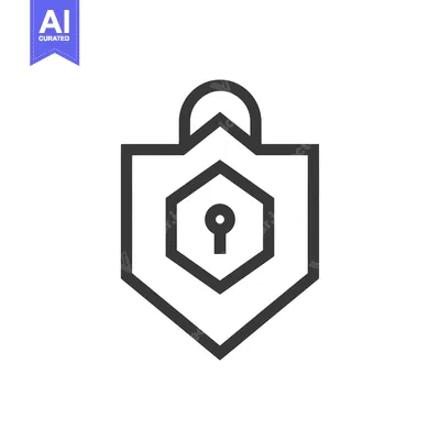 Premium design asset: Shield with Lock and Keyhole Icon