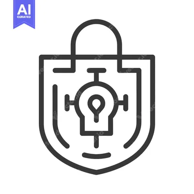 Aset desain premium: Shield with Lock and Lightbulb Inside