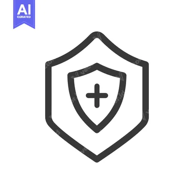 Premium design asset: Shield with Plus Sign Icon
