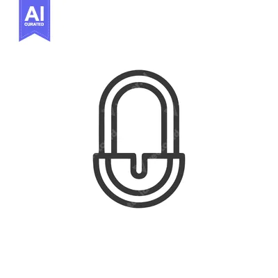 Aset premium populer: Minimalist Outline Icon: Abstract U-Shaped Design with Rounded Edges a