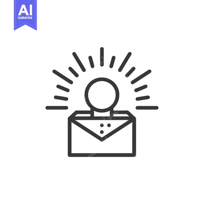 Aset desain premium: Shining Light from a Closed Envelope with a Circle Above