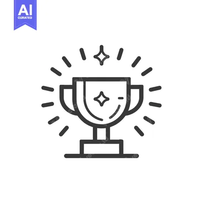Shining Trophy Cup with Star and Rays Icon