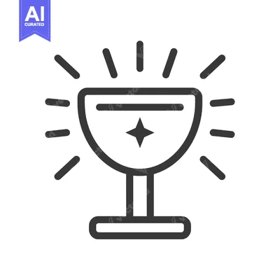 Shining Trophy with a Star Inside and a Pedestal