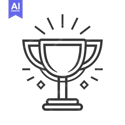 Aset desain premium: Shining Trophy with Double Handles and a Three-Tiered Base