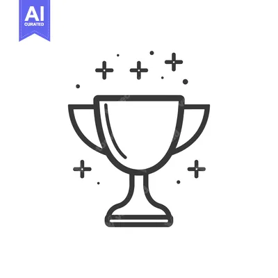 Aset premium populer: Shining Trophy with Stars Outline Icon