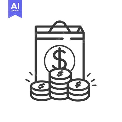 Aset desain premium: Shopping Bag Filled with Coins and Dollar Sign