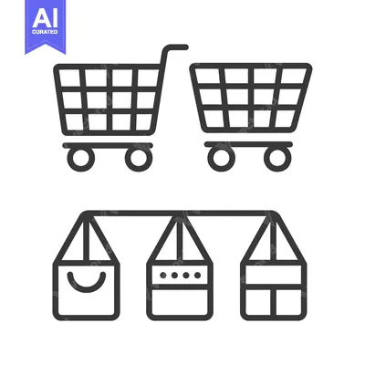 Shopping Cart and Packages Connected by a Line
